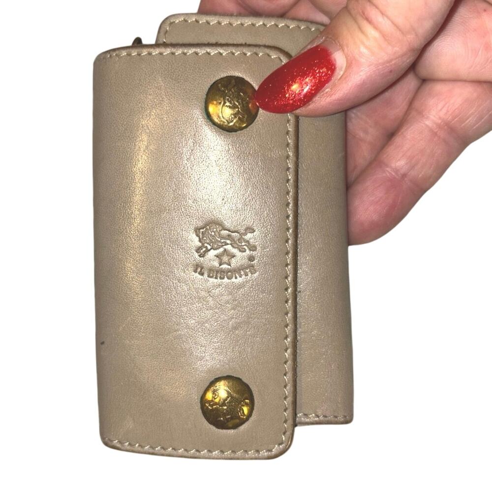 Il Bisonite Gray Leather Key Holder
